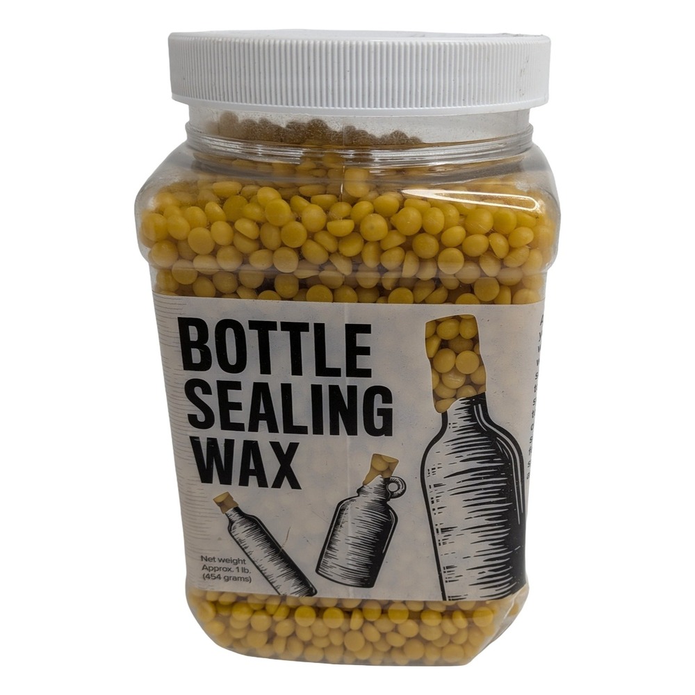 Blended Waxes Yellow Bottle Sealing Wax Beads 1lb Jar USA Made Wine Beer‎ Syrup